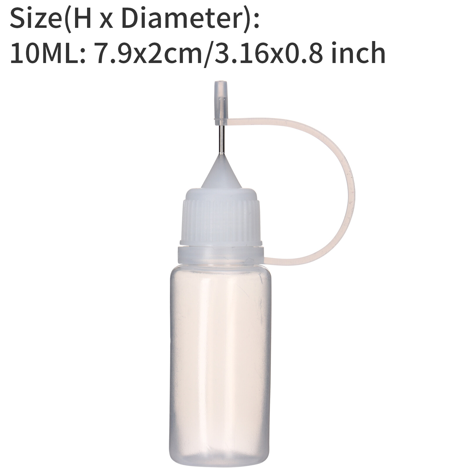 20/40PCS 10ml Empty Plastic Liquid Dropper Bottle Needle Tip Glue Bottle w/Loop