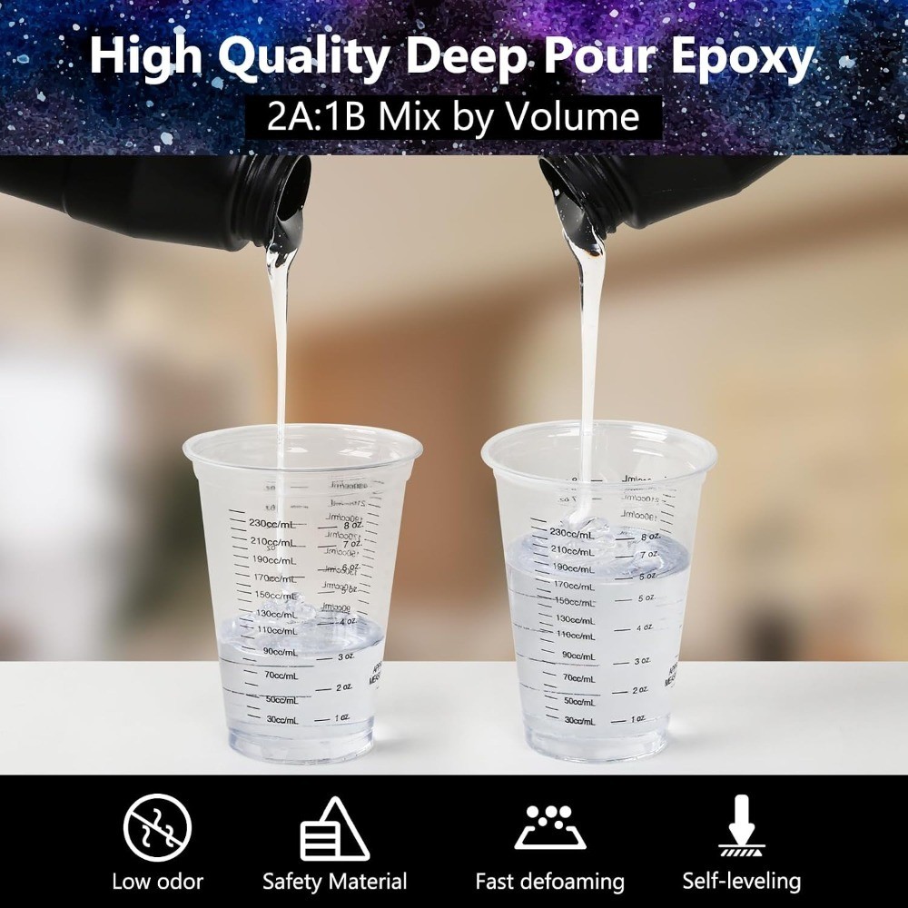 3 Gallon Deep Pour Epoxy Resin Kit 2:1 Ratio for 2-4 Inch Thick Casting Bubble
