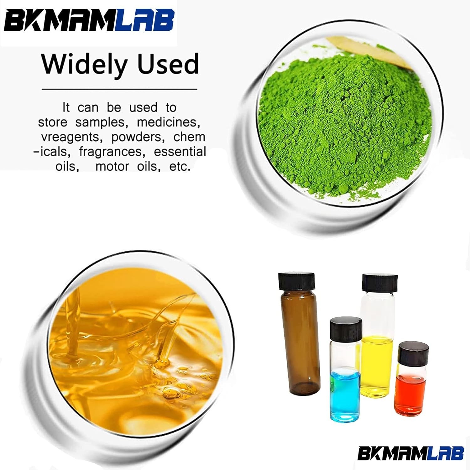 Amber Glass Vials 5ml 100pcs – Leak Proof Sample Bottles