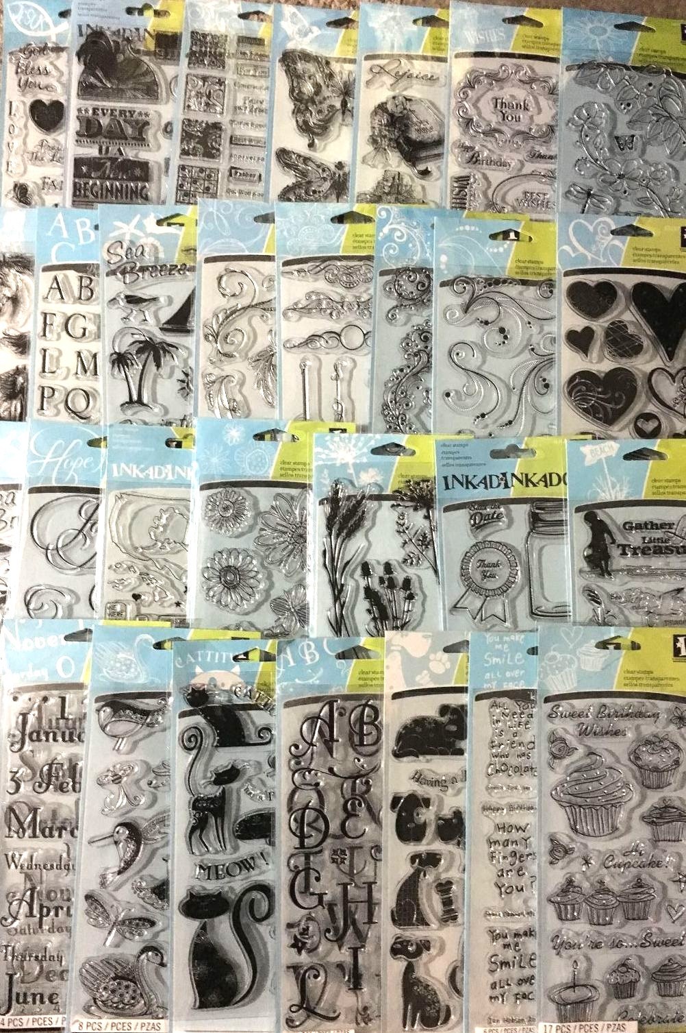 Lot of Inkadinkado 4 x 8 clear stamps to choose from