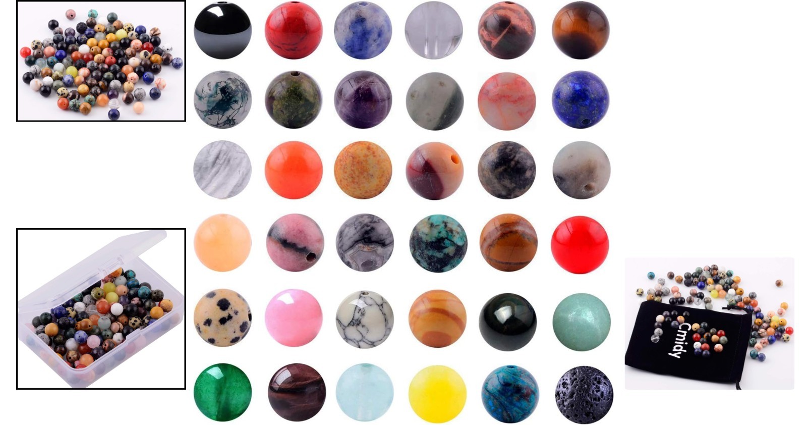Multi-Color 100Pcs Natural Stone Beads Set – Sustainable DIY Jewelry Creation