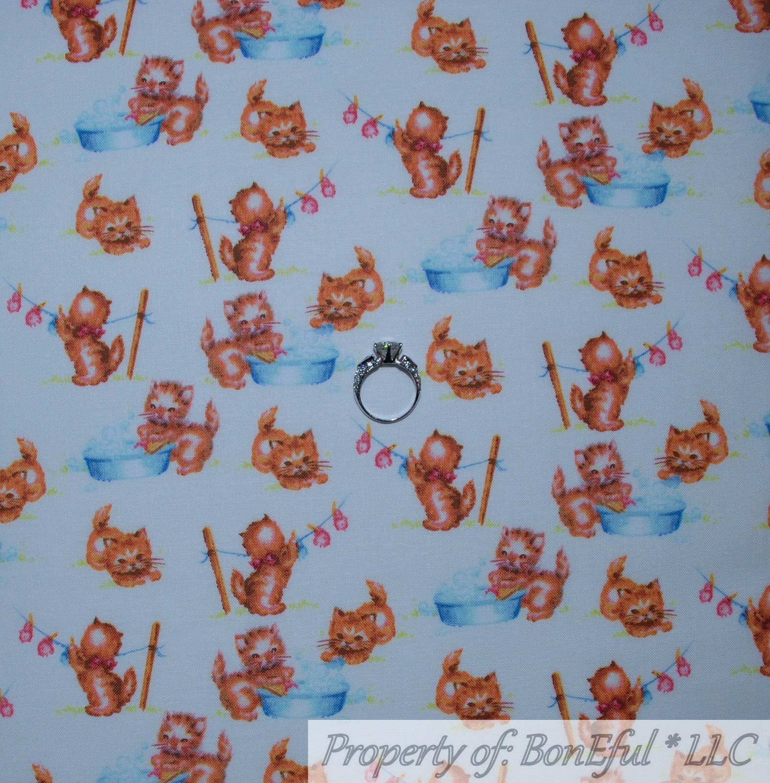 BonEful Fabric FQ Cotton Quilt White Unisex Nursery Rhyme Story Book Flower SALE