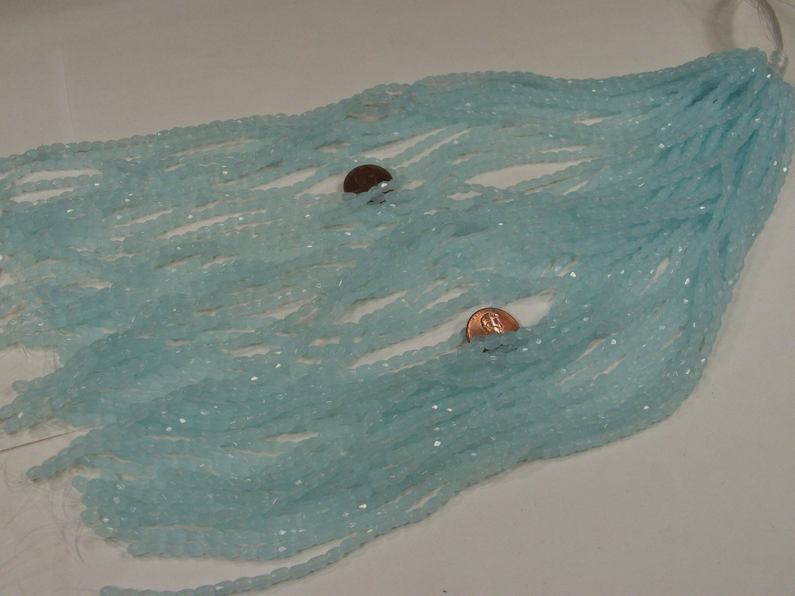 45 Strands 13″ (4mm x 5mm) Sky Blue China Crystal Glass Beads Bulk Lot (CQ-12) ⭐