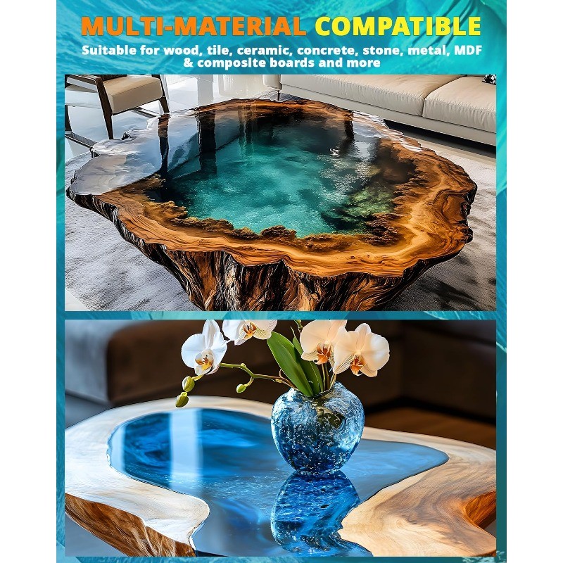 Pour Epoxy Resin-1.5 Gallon 2-4 Inch KHKD RESIN Crystal Clear Resina Epoxica Kit