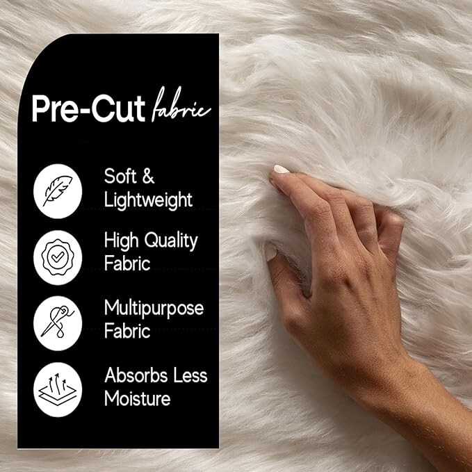FabricLA Shaggy Faux Fur Fluffy Fabric by the yard | Artificial Art & Craft