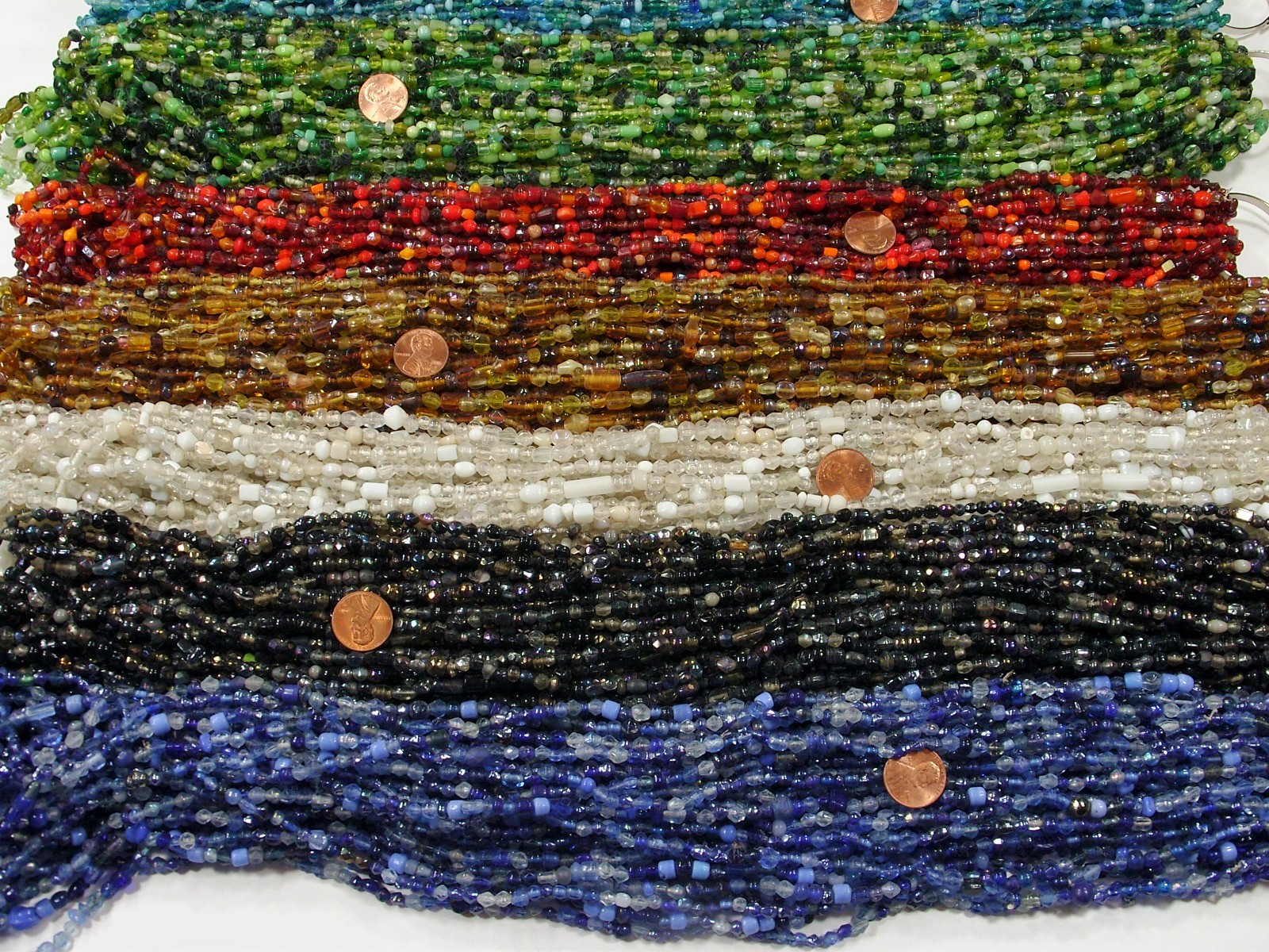 100 Strands 36″ India Handmade Assorted Color Glass Beads Wholesale Bulk (CT-70)