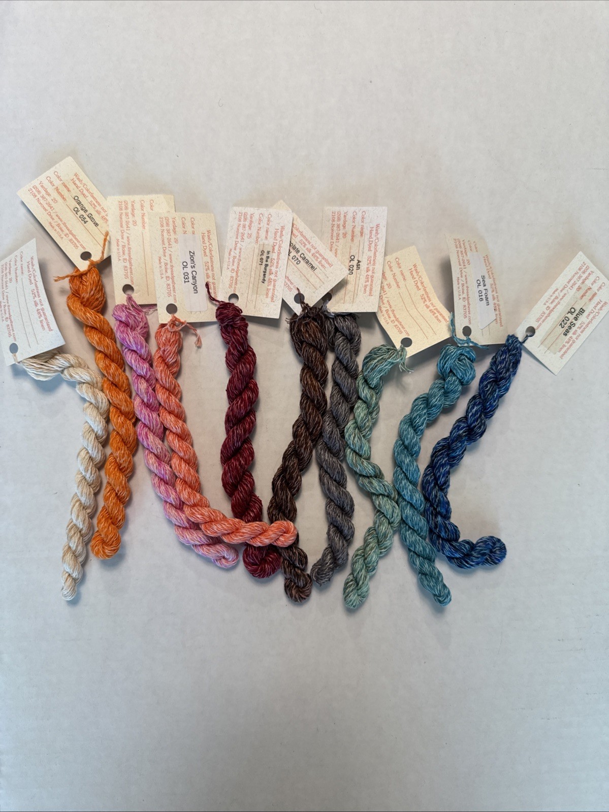 Lot of 10 Skeins Thread Gatherer Hand-Dyed Oriental Silk/Linen Blend Needlepoint