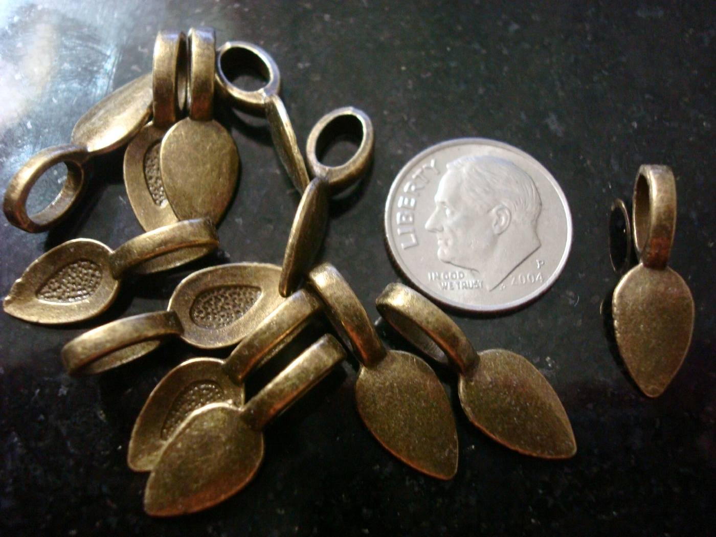 Glue on pendant bails 12/50/100 antique bright gold silver bronze copper plated