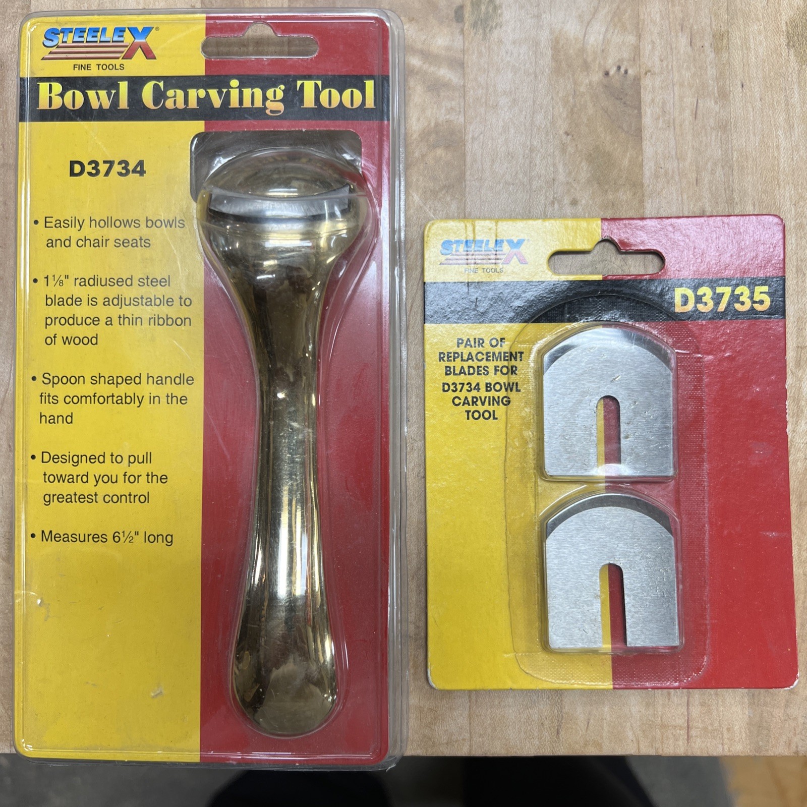 ￼ SteeleX, Bowl Carving Tool, D3734, New Old Stock With 2 Extra New Blades