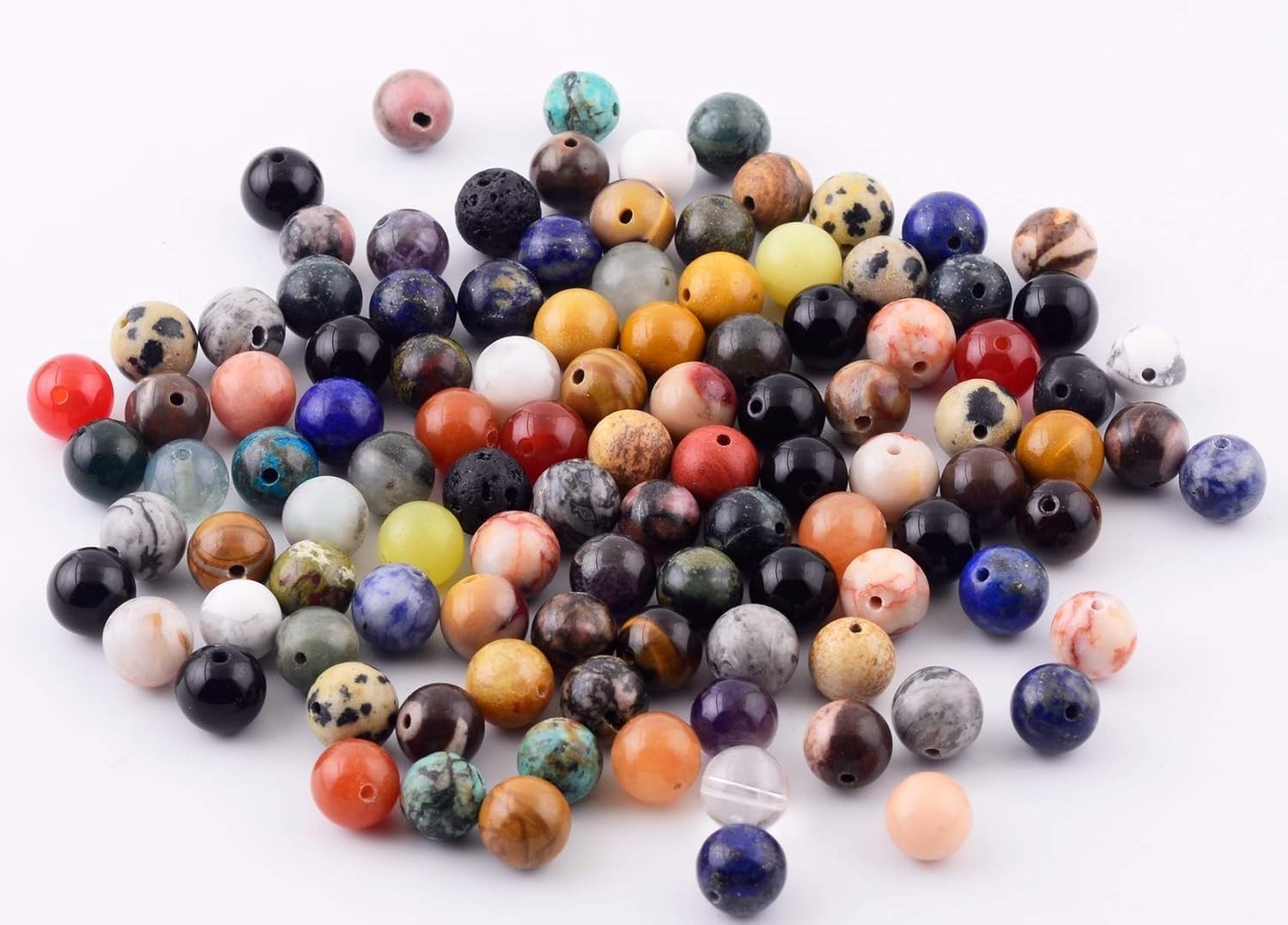 Multi-Color 100Pcs Natural Stone Beads Set – Sustainable DIY Jewelry Creation
