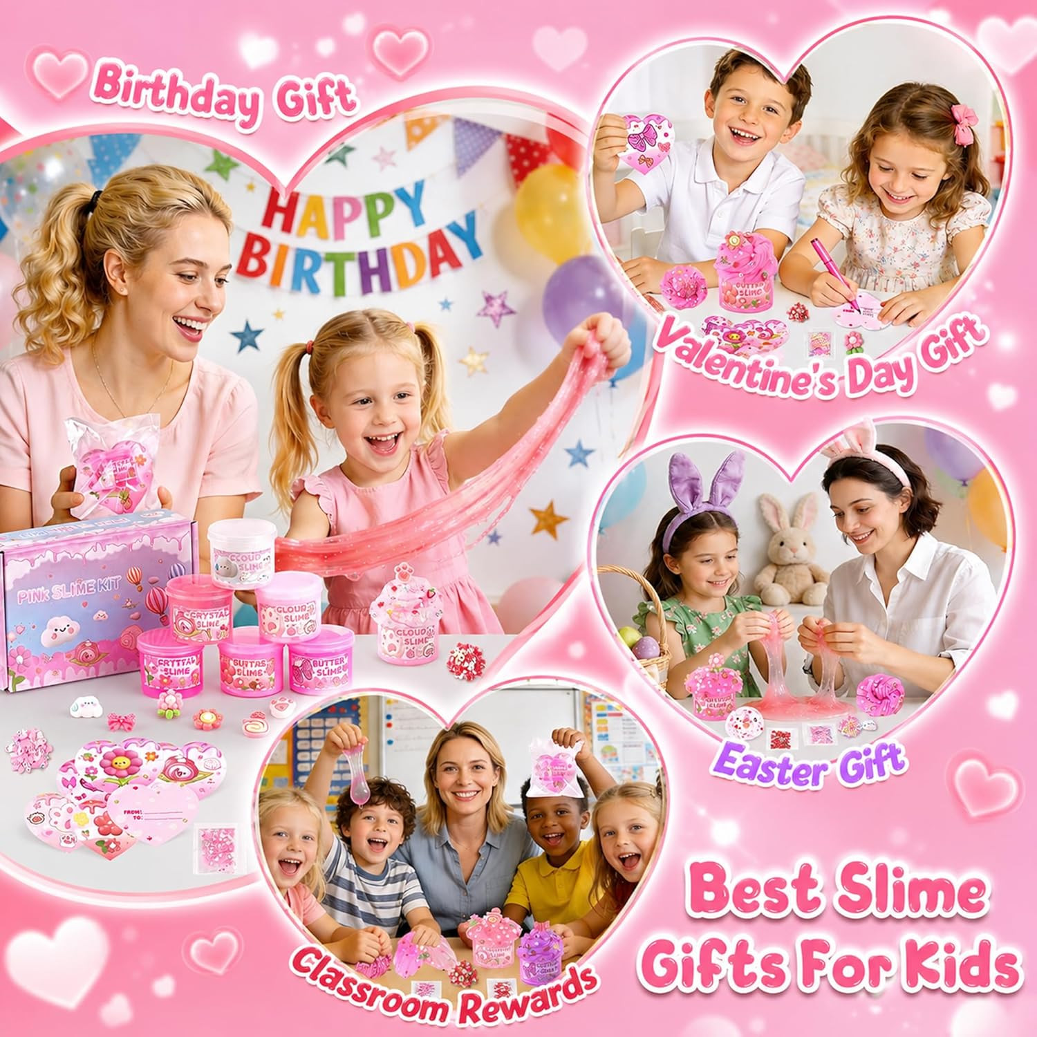 6Pack Cloud Slime Kit Girls Ages 8-12 Party Bag Stuffer Birthday Gift