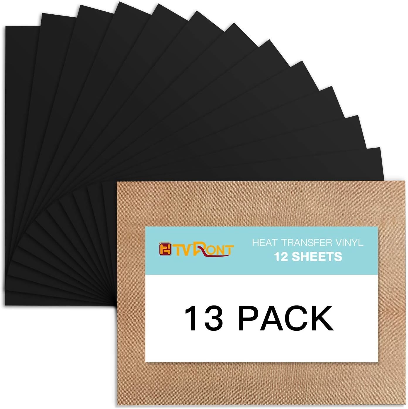 Eco-Friendly Black Heat Transfer Vinyl – 13 Sheets, 12″x10″ for DIY Projects