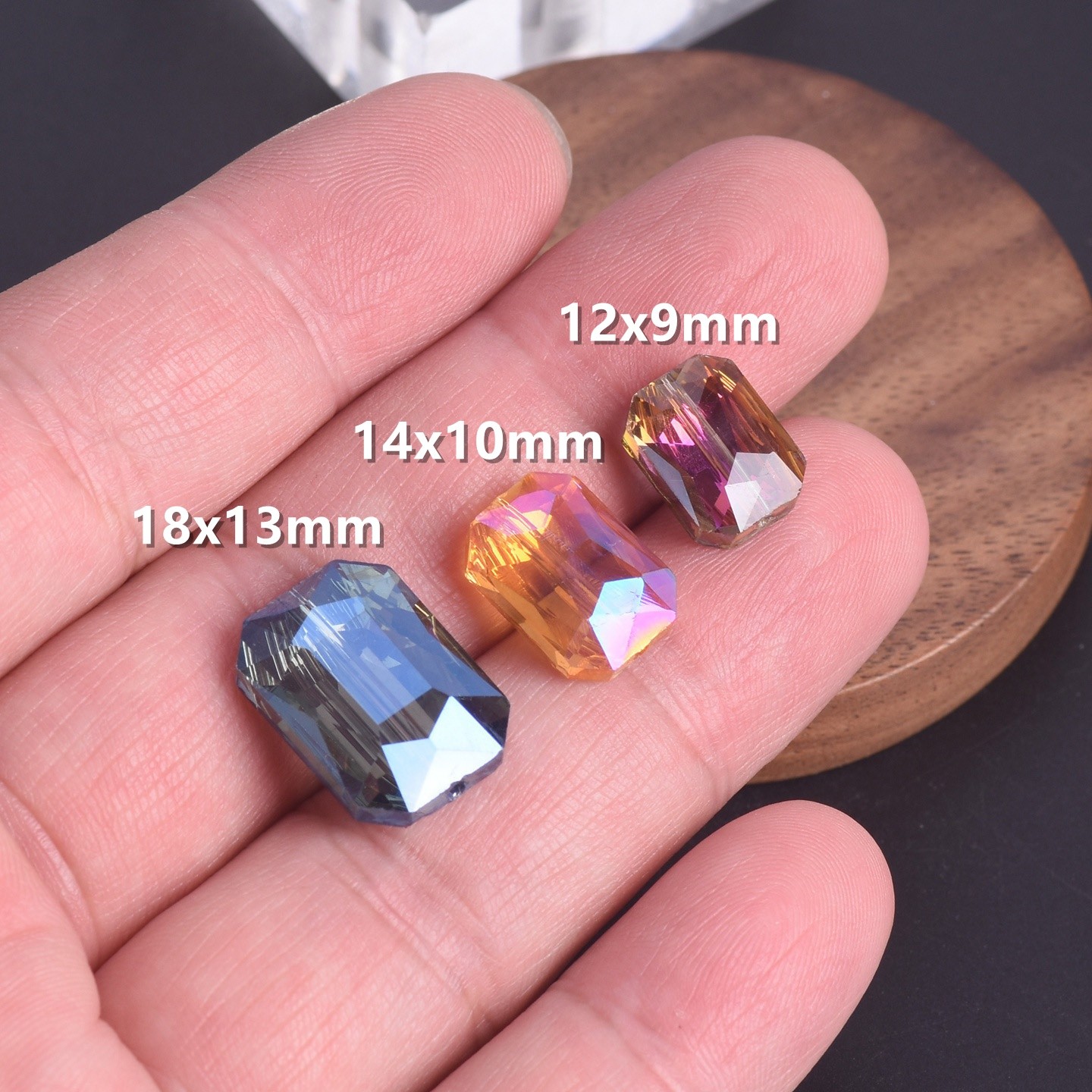 Rectangle Faceted Crystal Glass 12x9mm 14x10mm 18x13mm Beads For Jewelry Making