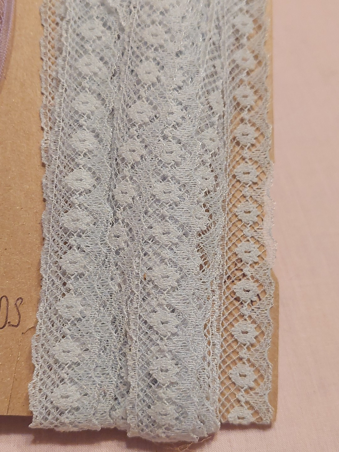 14 YD WRIGHTS FLEX LACE SEAM BINDING REMNANTS PASTEL PURPLE PINK WHITE BLUE New