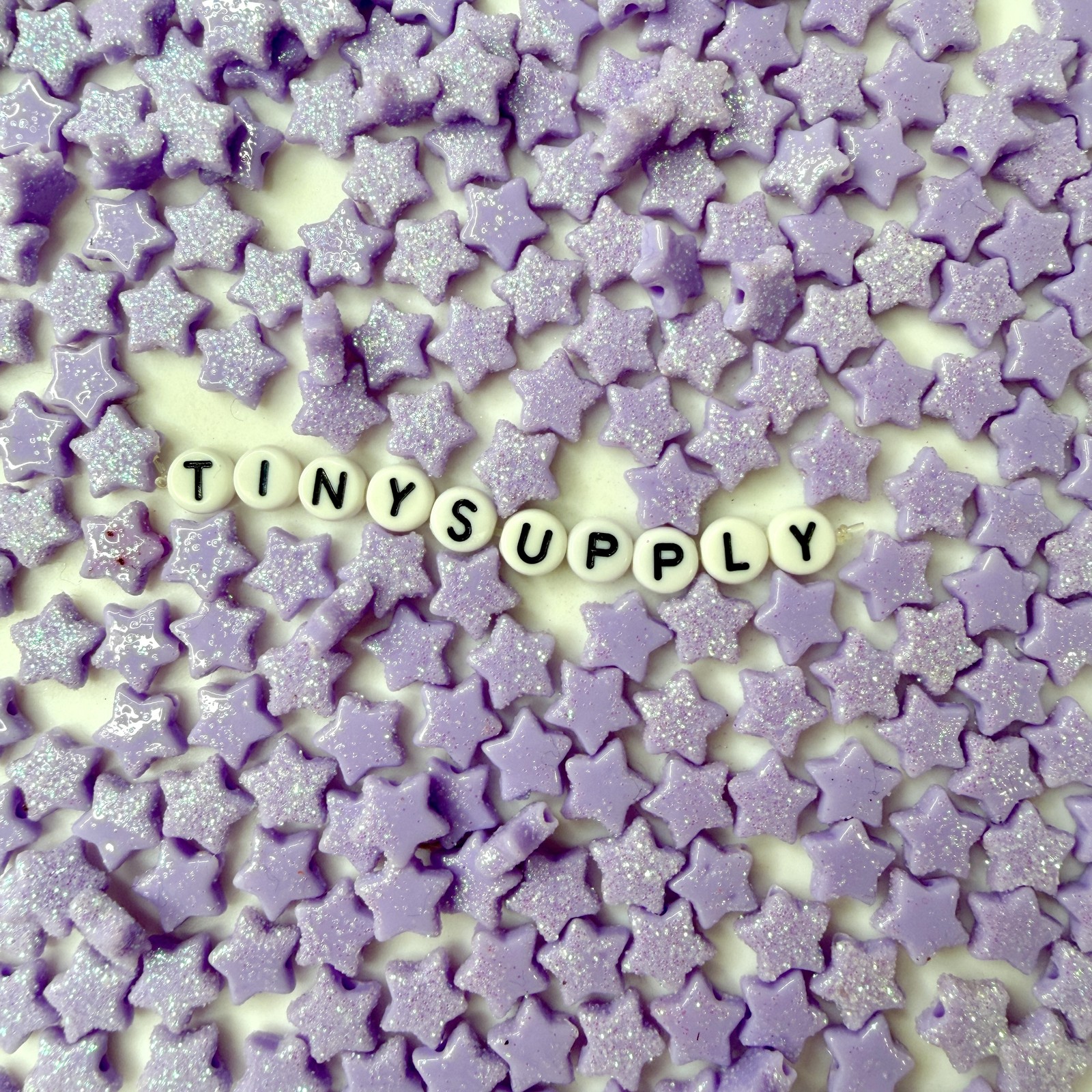 10MM Pastel Purple Acrylic Glitter Star Spacer Beads