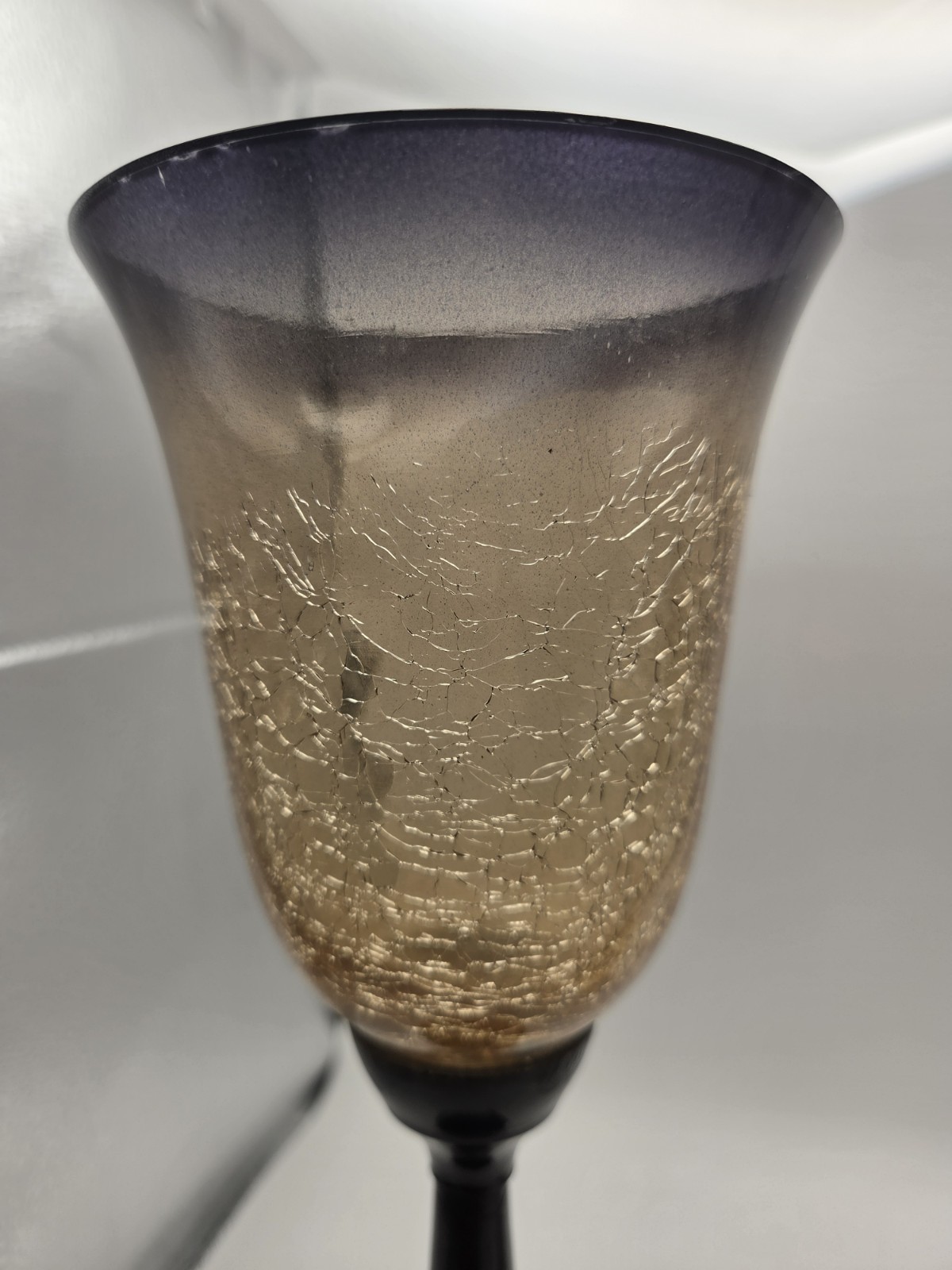 Smoky Amber and Blue Gradient Glass Candle Holder