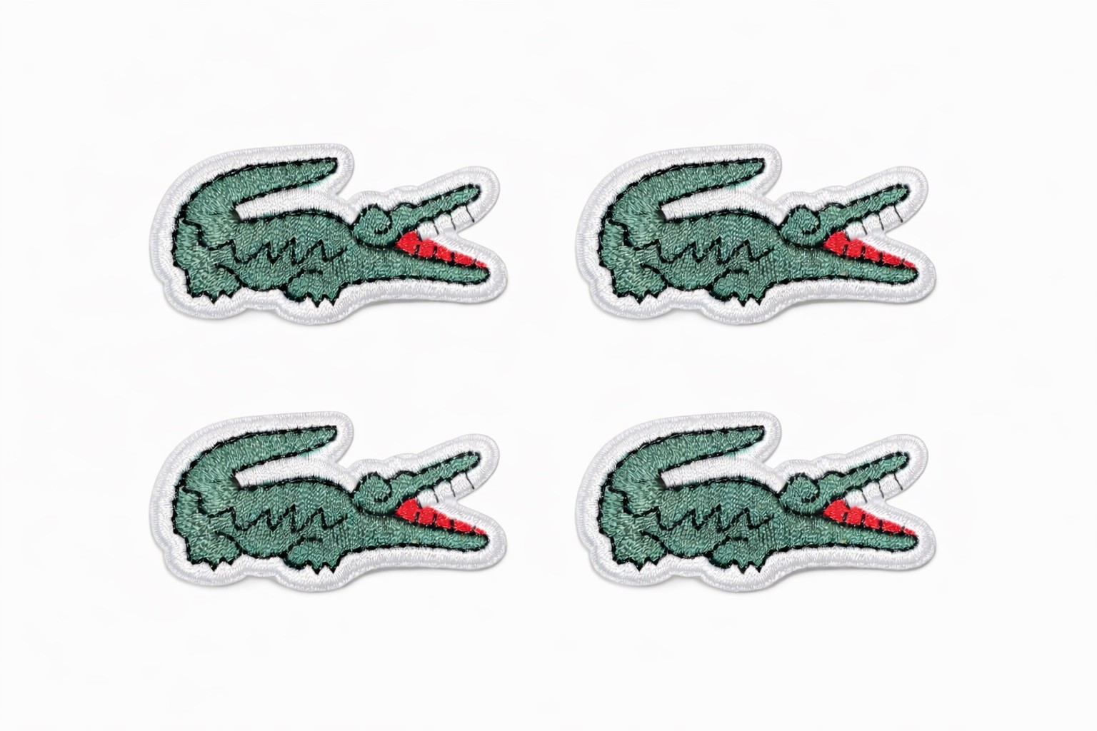Lacoste Alligator Patches | Embroidered Logo – Iron/Sew On | 4 Pack Green