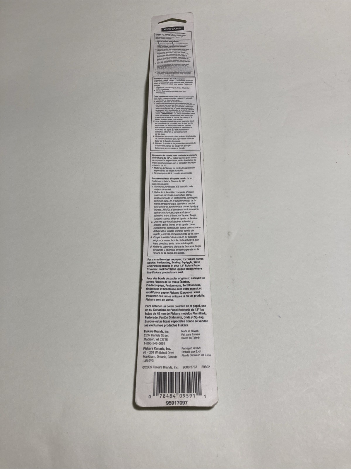 2 PACK Fiskars 12″ Rotary Trimmer Mat Refills 9591, Brand New Old stock