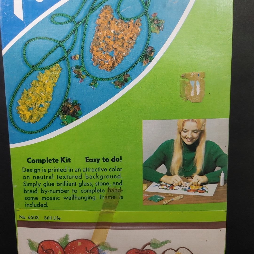 Vtg Picturesque General Crafts Mosaic Wall Plaque Kit Art 6503 “Still Life” USA