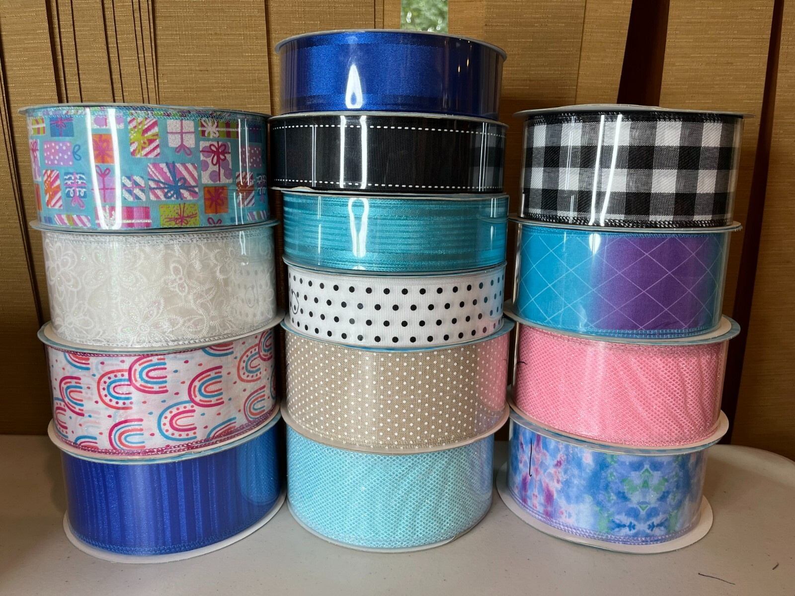 Kirkland Wire-Edged Ribbon 1.5″- 2.5″ Wide 50 YD Gift Wrap Glitter Ribbon A1