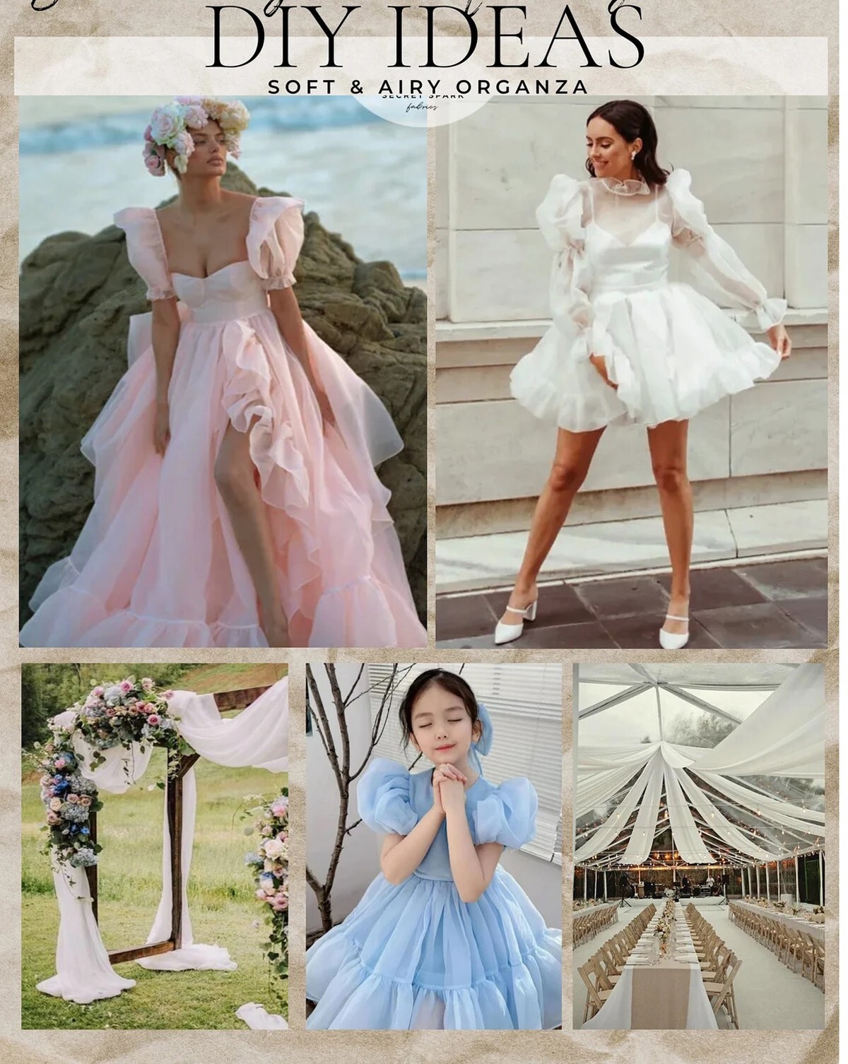 5~20 YARD Organza Fabric Crystal Sheer Sewing Craft DIY Wedding Party Décor 45″W
