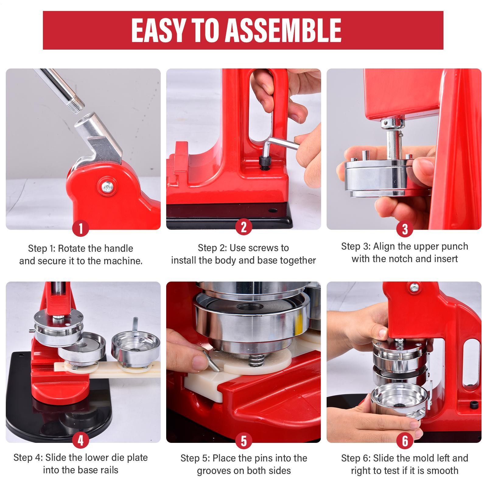 Button Maker Machine Multiple Sizes 300Pcs, Photo Pin Badge Maker 1.25+2.28+3In