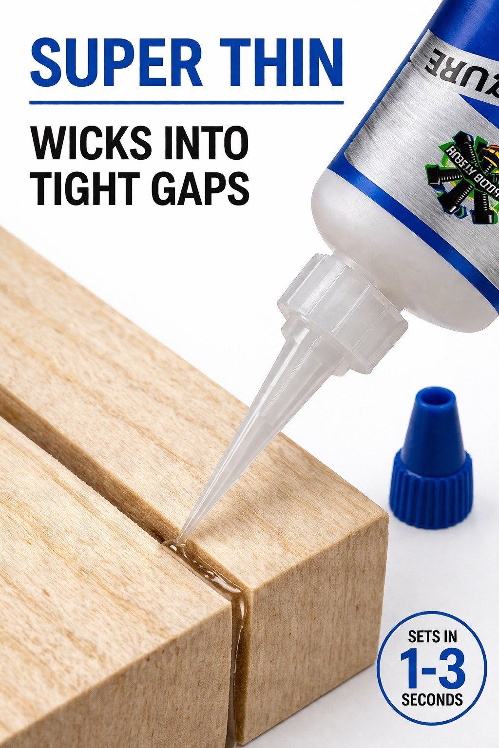Bob Smith 4oz INSTA-CURE Super Thin CA Glue, (Blue), Hobby Bolts, BSI Super Glue