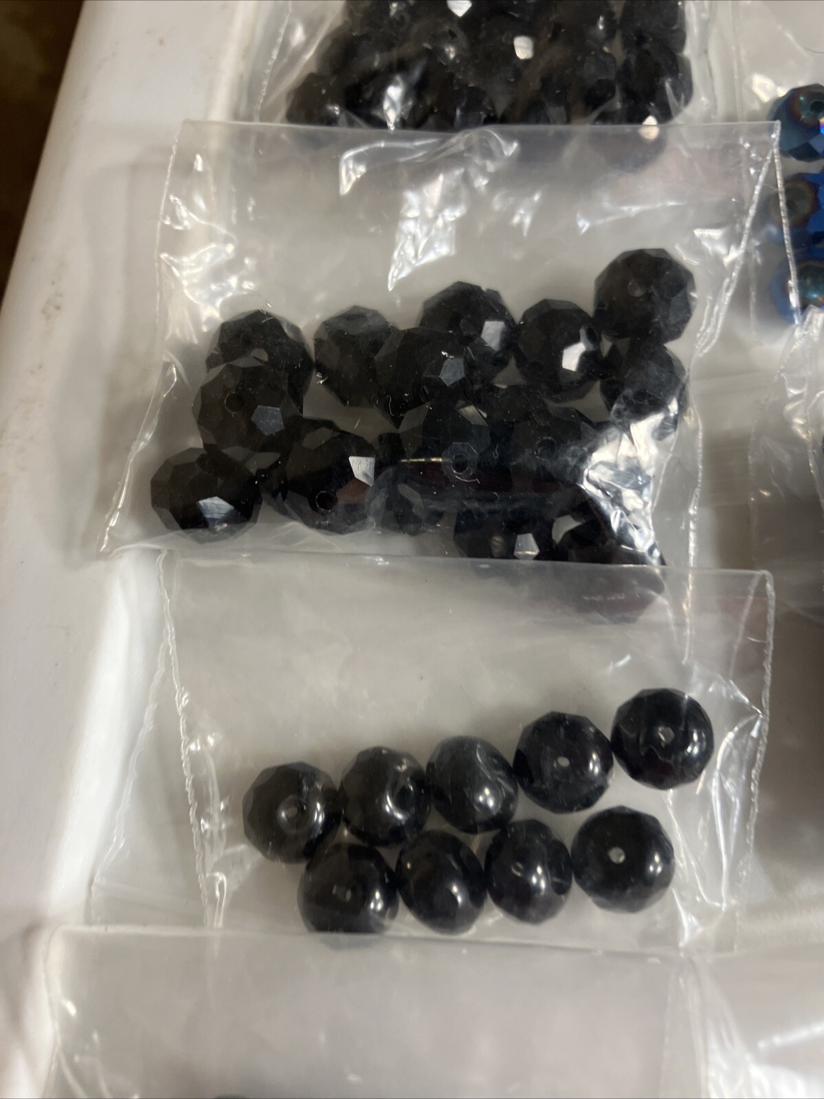 Lot of Crystal Vintage Beads Black Grey Matalic Aurora Borealis