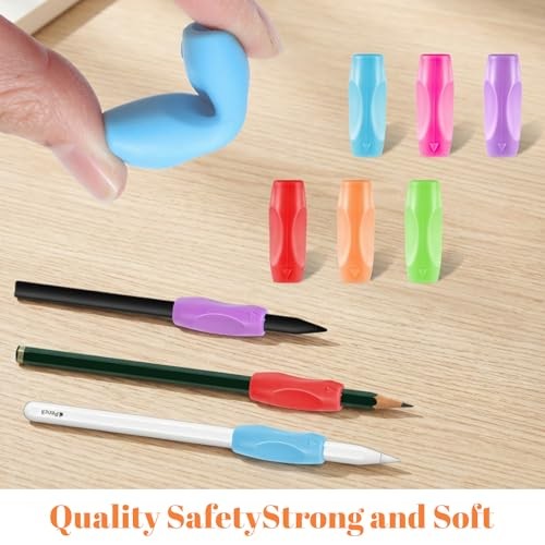 12PCS 3 Concaves Silicone Grippers for Pencil Pen, Ergonomic Comfort Style2