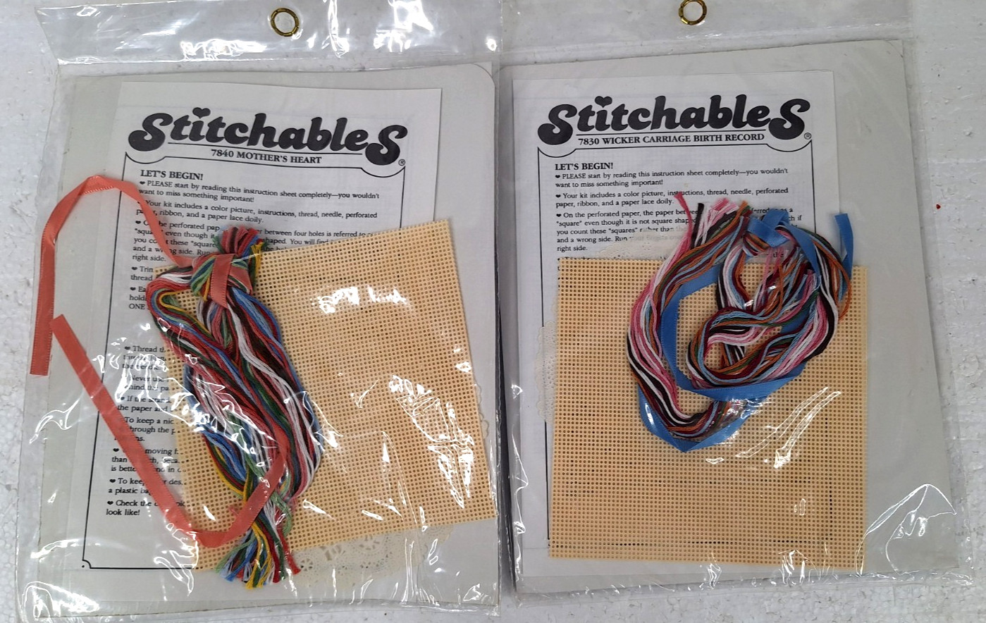 Lot Of 2 Victorian Lace Counted Cross Stitch #7840 & 7830 Kits New Old Stock