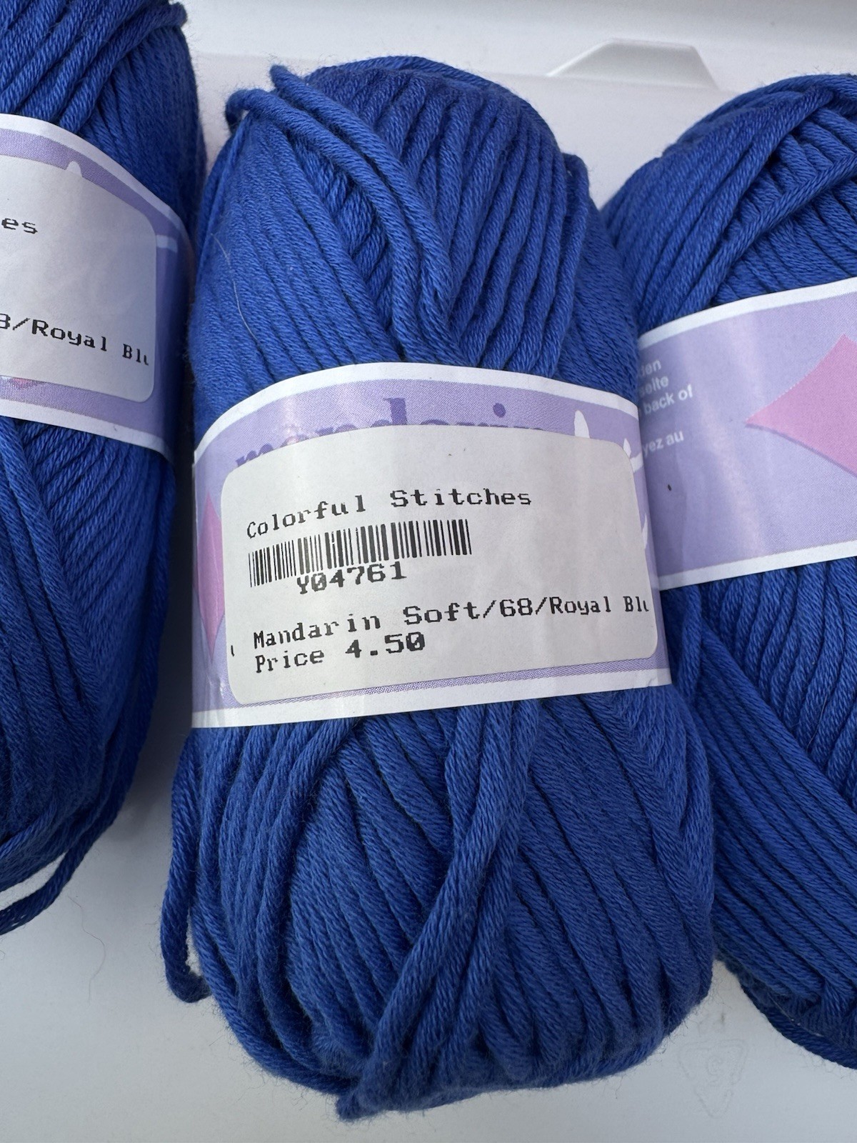 Lot of 5 Sandnes Garn Mandarin Soft Cotton Yarn, 68 Royal Blue, Y04762 discount