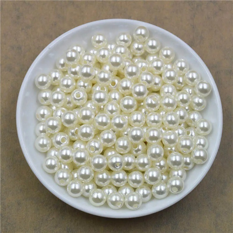 GLASS PEARL BEADS ROUND 3/4/6/8/10/12mm 50x100x300x400x500x1000 Jewelry Making