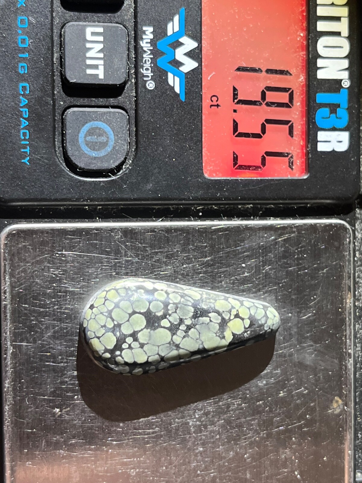 Tree Frog Variscite mine 19.55 ctw Pear Tear drop Cabochon NV, USA