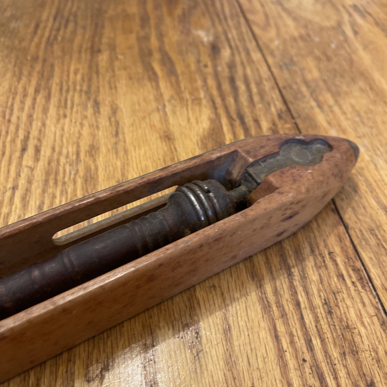 Antique Wooden Loom Weaving Fly Shuttle 16”- 1 Unit – SH 527- Southern With Bobb