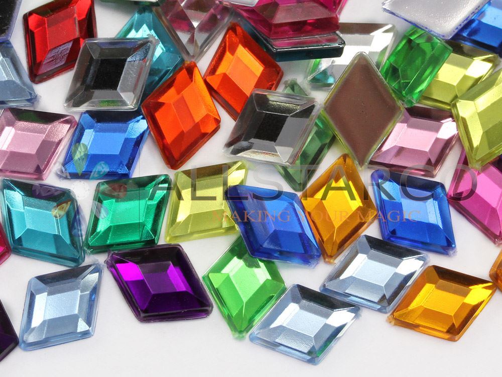 10x7mm Purple Amethyst .NAT02 Flat Back Diamond Acrylic Gems -100 Pieces