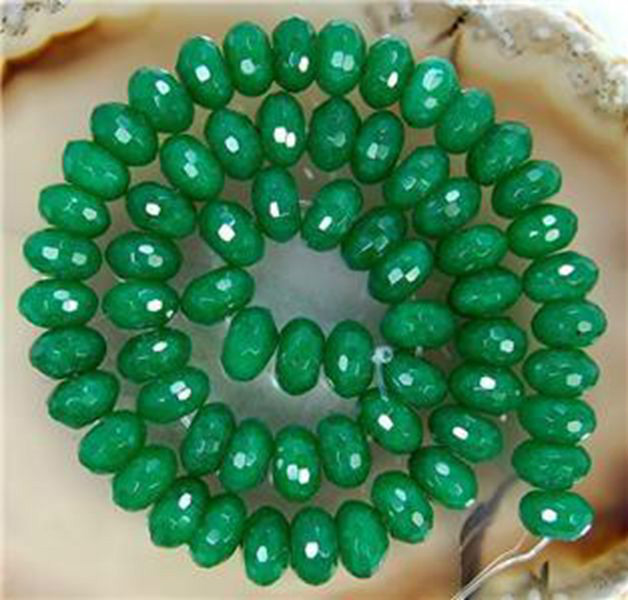 5x8mm Faceted Emerald Abacus Gemstone Loose Beads 15″AAA
