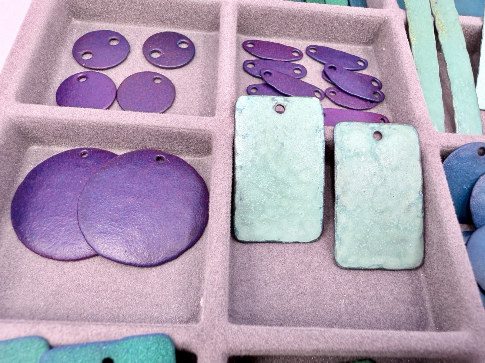 125+ Pcs Vintage Artisan Metal Enamel Pendants Charms Craft Findings Purple Blue