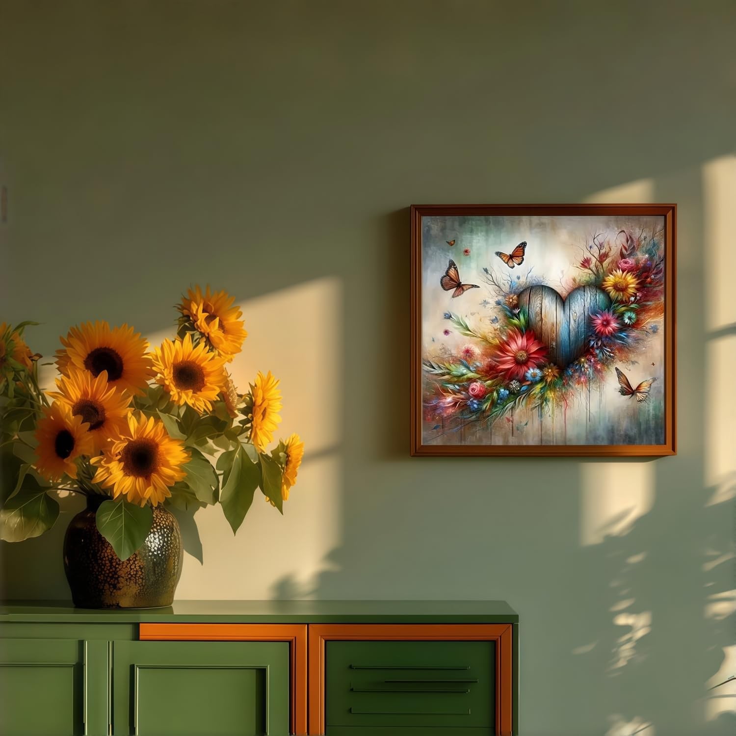 5D Diamond Painting Kits for Adults, Heart Flower Diamond Art Kits for Adults…