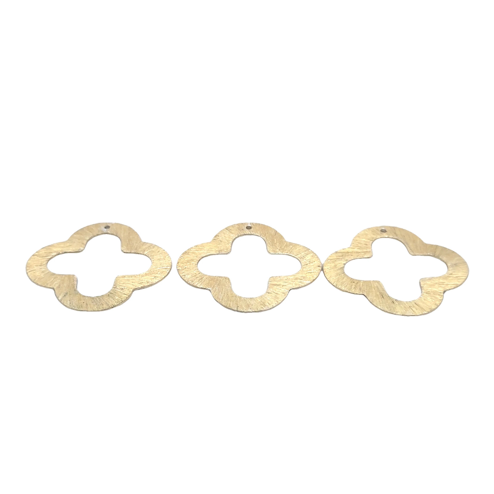 Gold Finish & Silver Plated Copper/Brass Quatrefoil Clover 1 Hole Findings (14-3