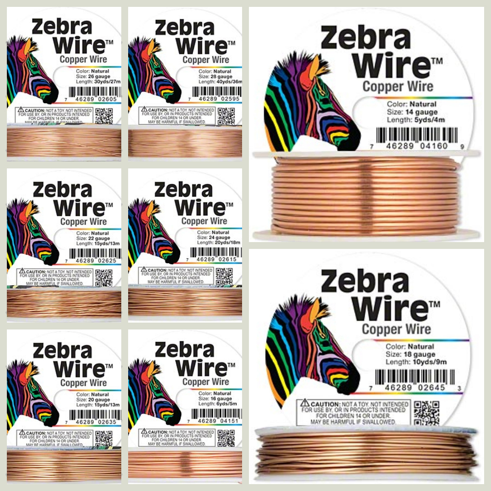 Zebra Wire Brass Wire Gold Silver Round Spool 12,14,16,18,20,22ga,24,26 28 Gauge