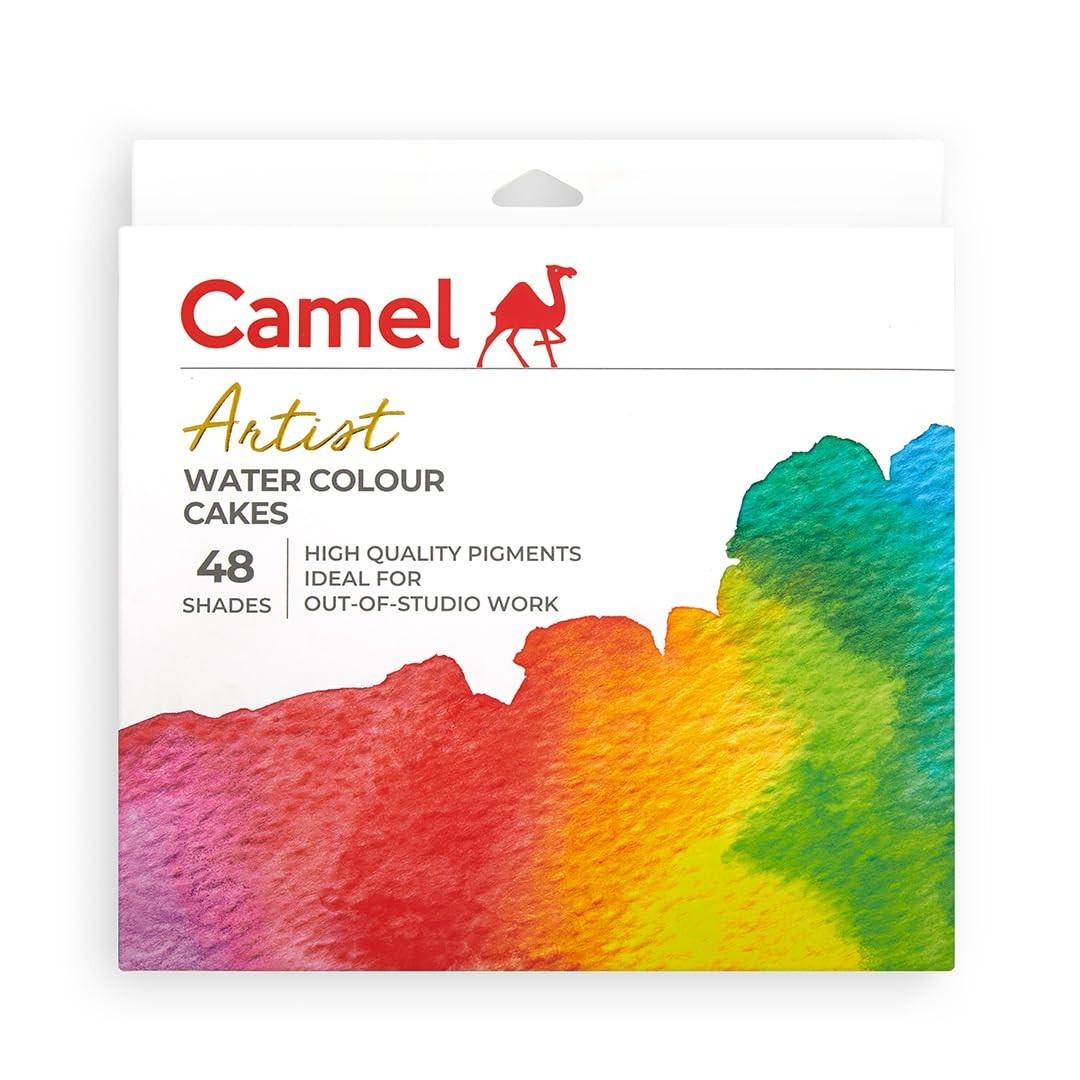 Camel Artist Water Colour Cakes 48 Assorted Shades Rich Pigment Paint Set