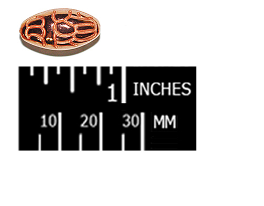 20mm Decorative Oval Melon Bright Copper Metalized Metallic Beads