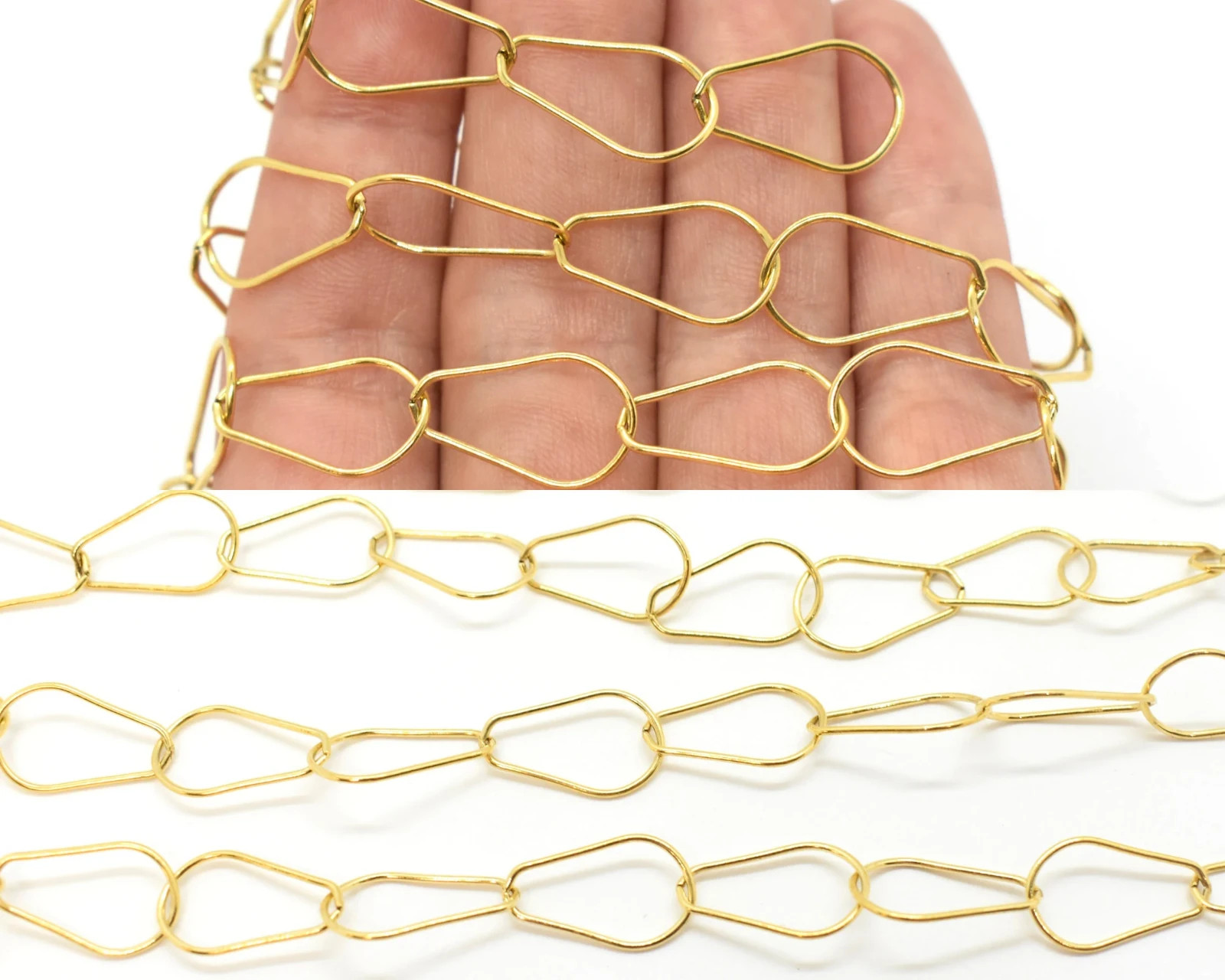 14k Gold Filled Pear Shaped Master Link Chain 10x17mm, Gold Filled Chain by Foot