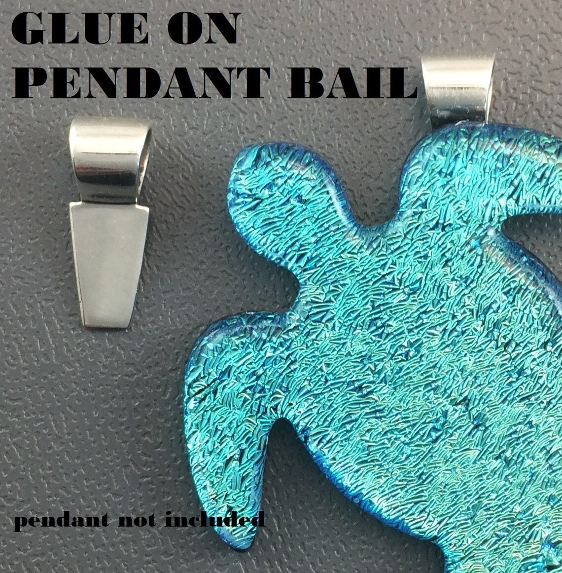 Sterling Silver Glue On Pendant Bail 6mm x 15mm .925 Highly Polished