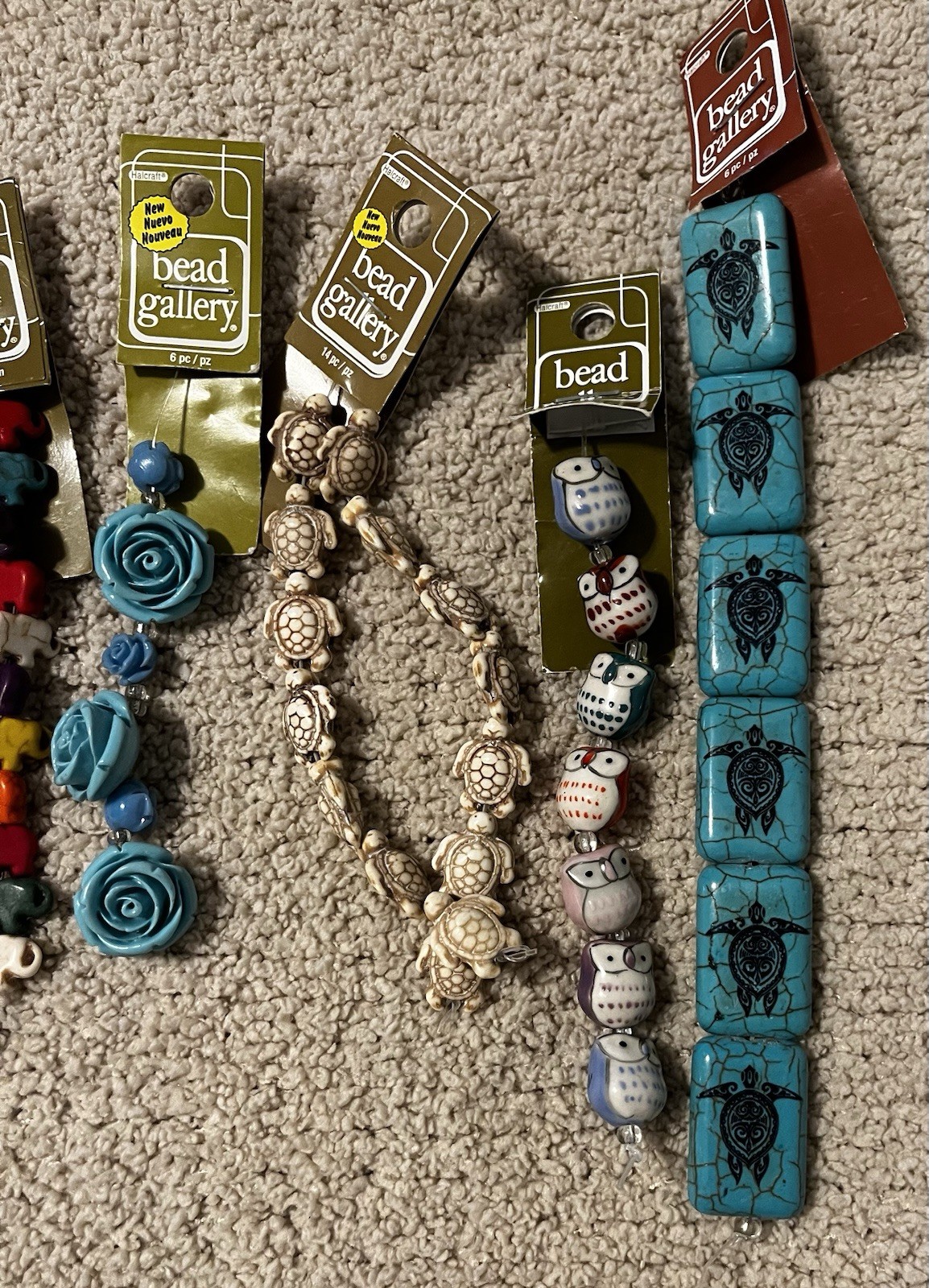 Bead Gallery Reconstituted Stone, Ceramic, Etc. Jewelry Making Strands Lot Of 10