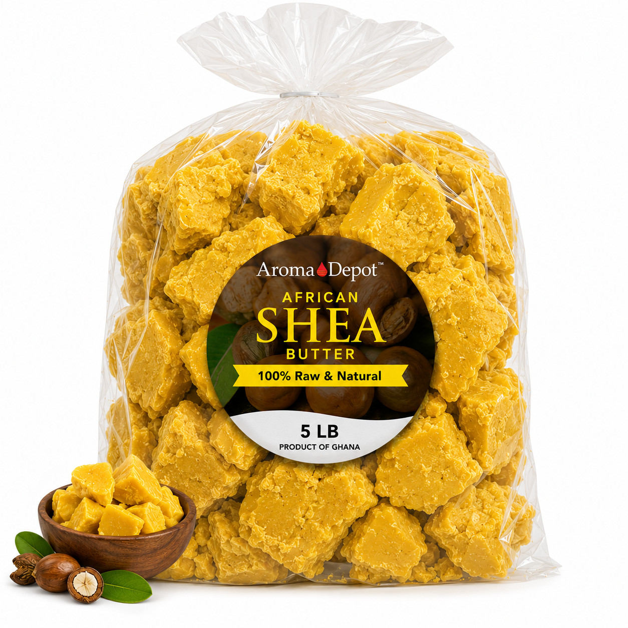 5 lbs. Raw African Shea Butter Yellow From GHANA Natural UNREFINED Pure Organic