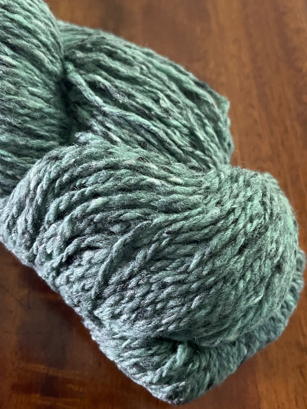 Queensland Kathmandu Aran 100 Merino Silk Cashmere Tweed Yarn #46 Viridian 208yd