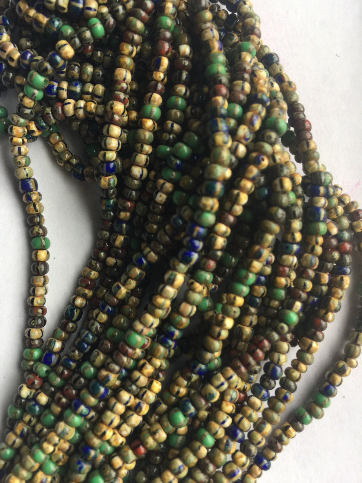 8/0 Striped Stripe Czech Seed Beads