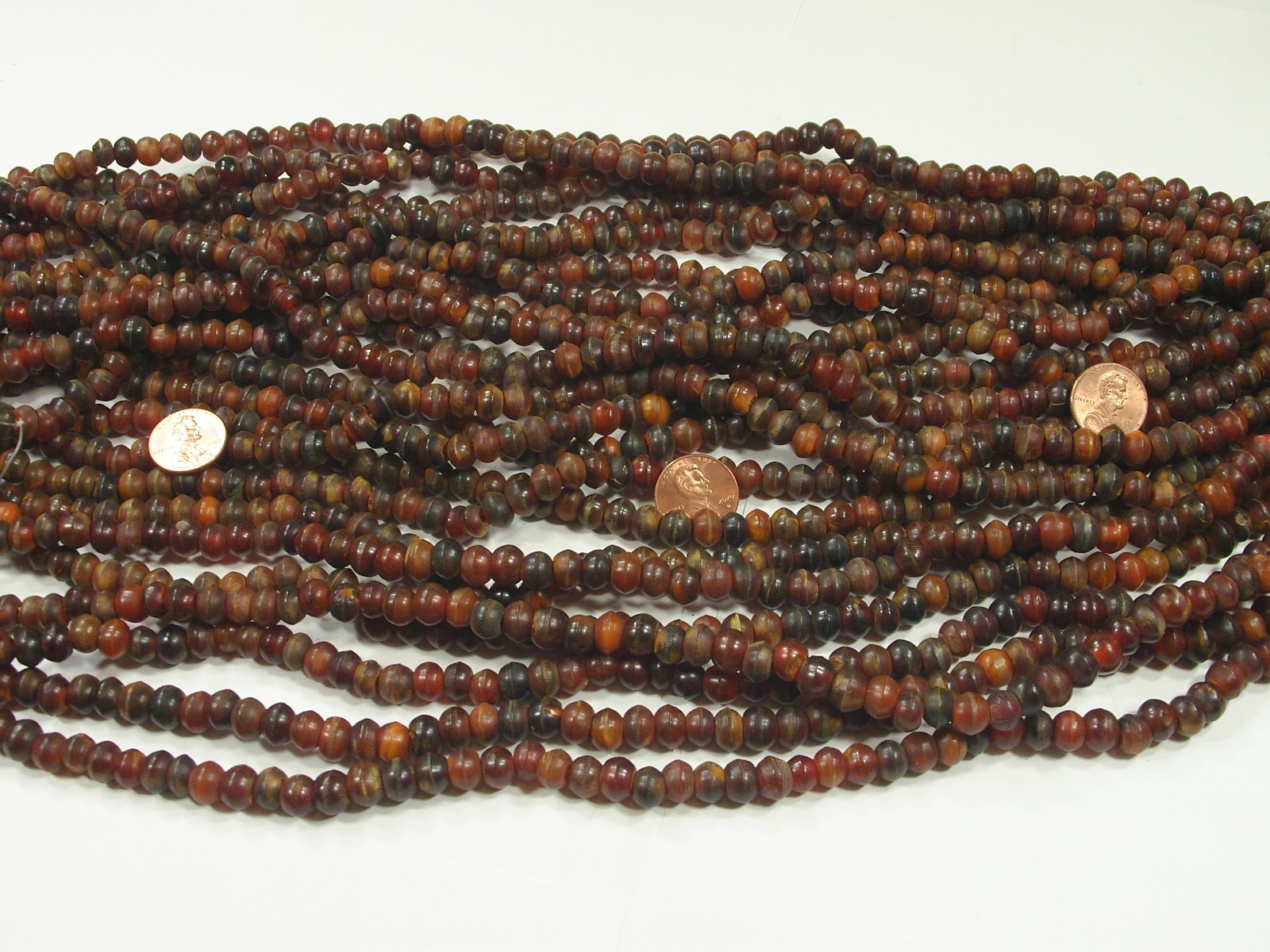 10 Strands 15″ (6mm x 8mm) India Handmade Horn Beads Wholesale Lot (ISR-1) ⭐