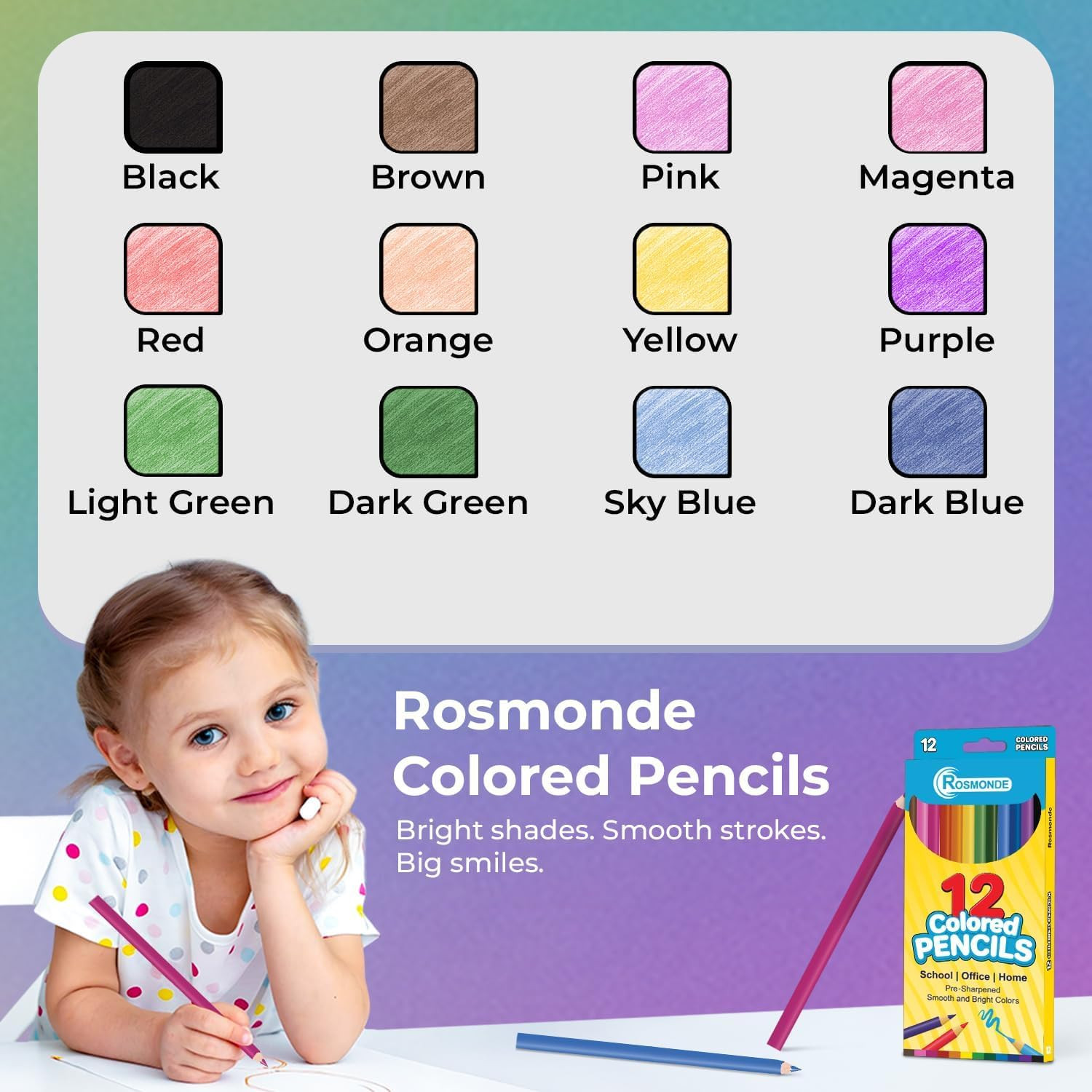 Colored Pencils Bulk 25 Pack | 300 Pencils, 12 Bright Colors | Assorted Pre Shar